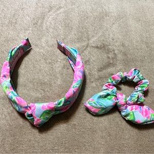 Lilly Pulitzer Chilly Lilly Headband and scrunchie with bow!